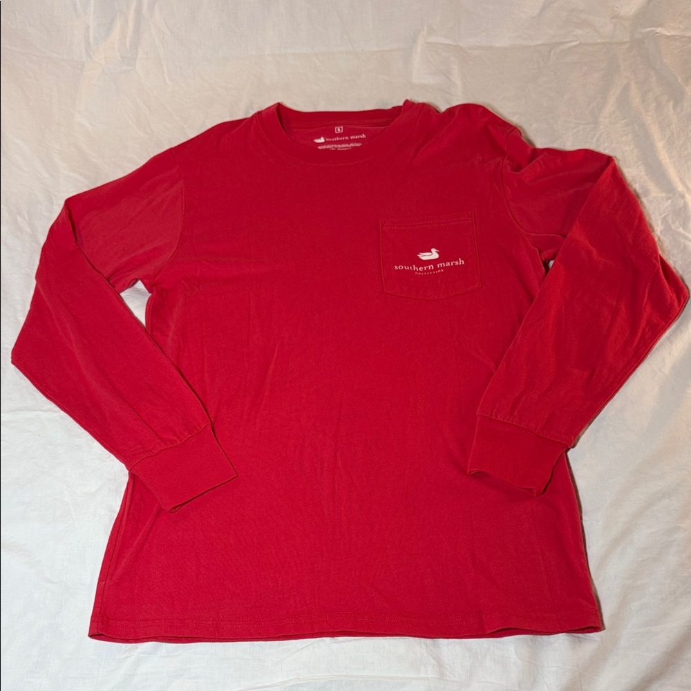 Southern Marsh Men's Vibrant Red Long Sleeve Tee Size Small